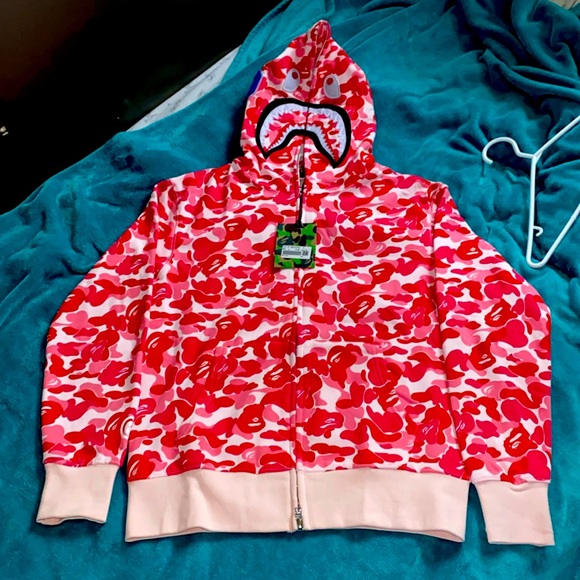 PINK BAPE HOODIE - Picture 1 of 3